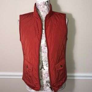 Talbots Orange Small Quilted Vest